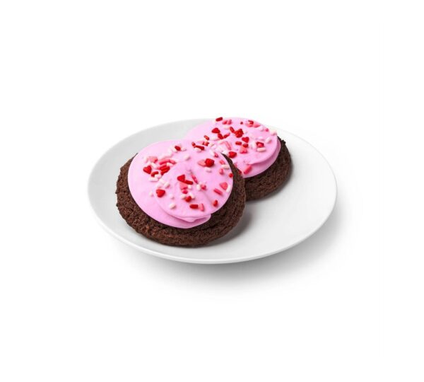 Valentine's Day Pink Frosted Chocolate Cookies - Imagen 2
