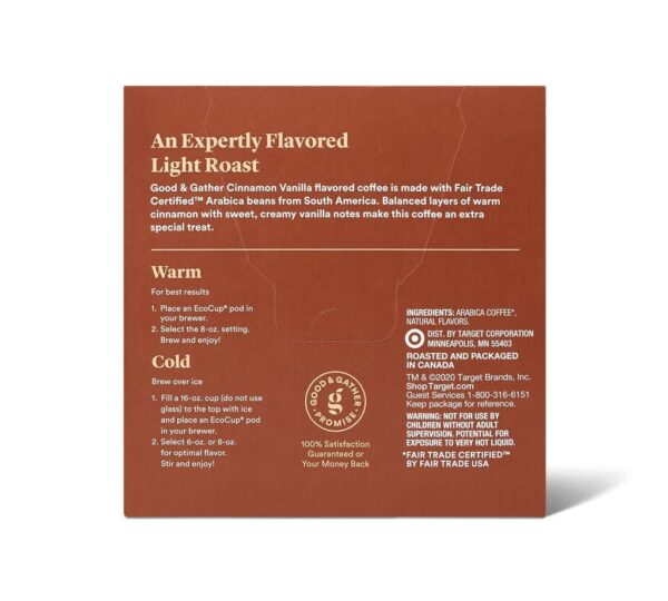 Naturally Flavored Cinnamon Vanilla Light Roast Coffee - Imagen 3